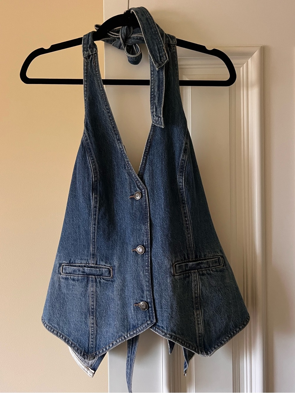 Denim halter vest